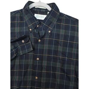 Gitman Bros Shirt Mens Large Blue Plaid Long Sleeve Button Front Cotton Casual